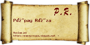 Pápay Róza névjegykártya