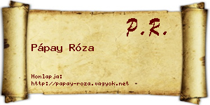 Pápay Róza névjegykártya